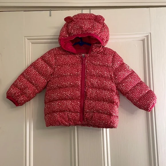 GUC pink flowered 12-18 month puffer coat - Picture 1 of 4